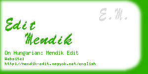 edit mendik business card